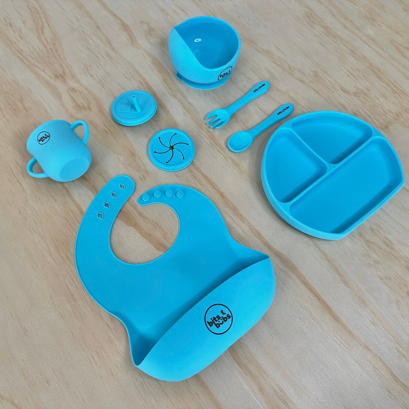 Electric Blue Silicone Feeding Gift Set - Bits and Bubs