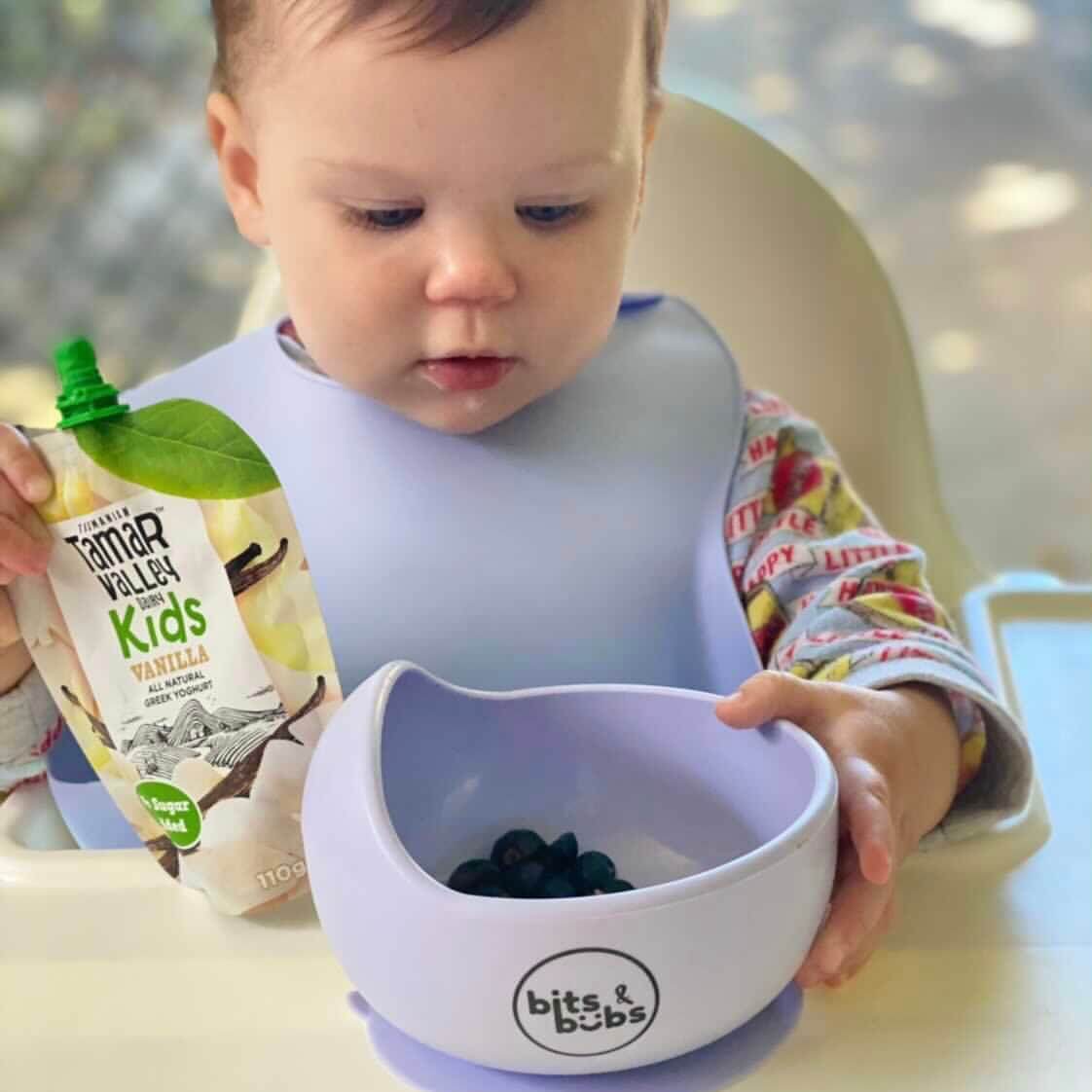 Lilac Feeding Set with Custom Keepsake Box - Bits and Bubs