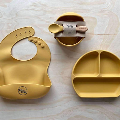 Mustard Feeding Set with Custom Keepsake Box - Bits and Bubs