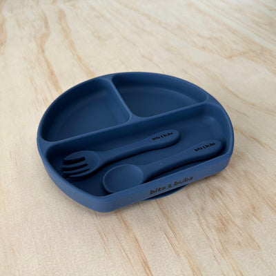 Personalised Keepsake Box with Deep Blue Feeding Set - Bits and Bubs