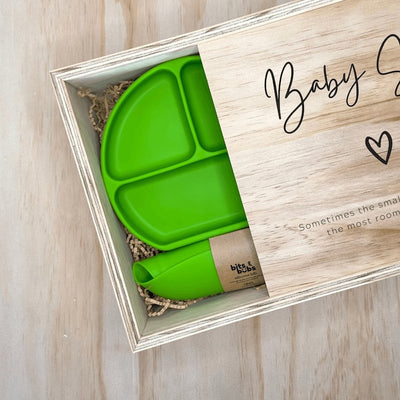 Personalised Keepsake Box with Kermit Green Feeding Set - My Little Makers